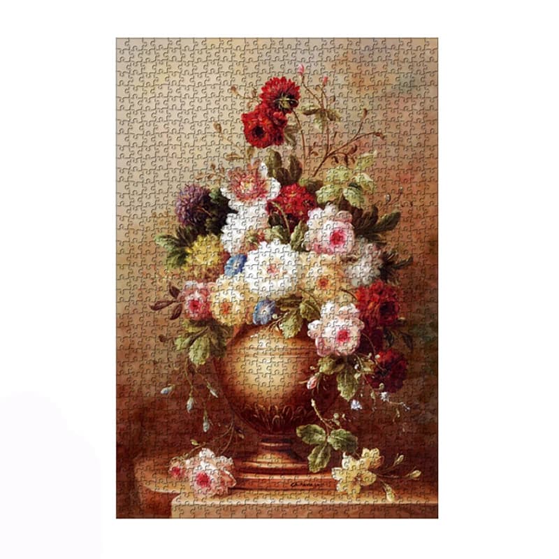 Custom paper mounted wood oil painting design for adults 1000 Pieces decompression wooden Jigsaw Puzzle ZC-W75002 — original catalogue image 1