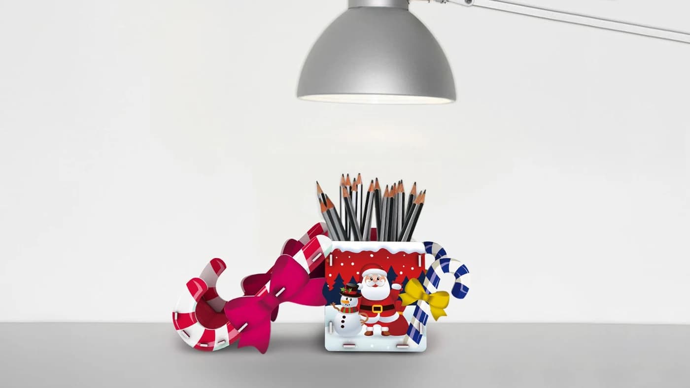3D Assembly Puzzles for kids hot-selling Christmas candy cane pen holder ZC-C015 — original detail illustration