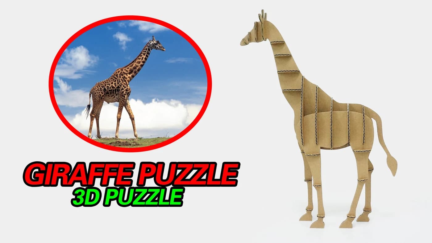giraffe design model DIY cardboard 3D puzzle CS158-1 — original detail illustration