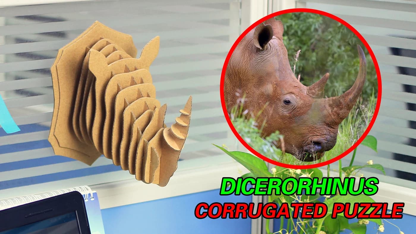 Rhinoceros 3D Puzzle Paper Model For Home Desktop Decoration CS142 — original detail illustration