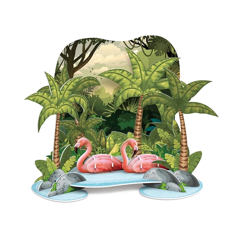 OEM/ODM customized 3d Puzzle flamingo in forest ZC-S011 — original catalogue image 1