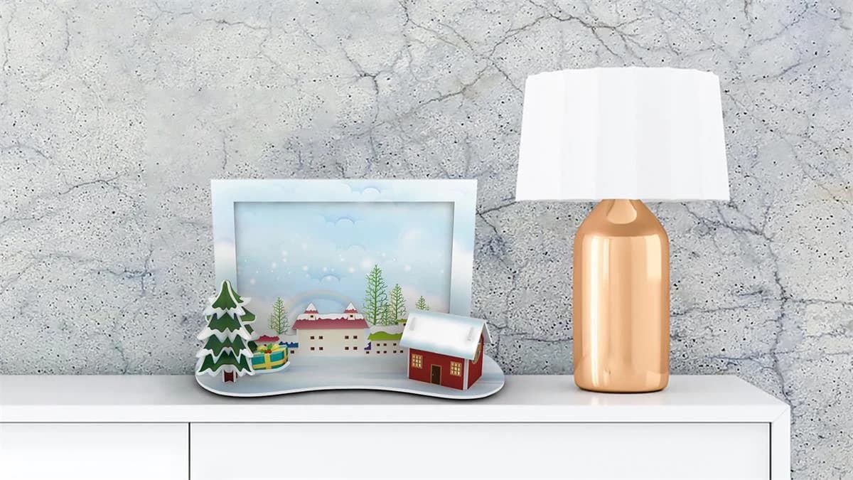 3D Assembly Puzzles Snowy Christmas theme frame ZC-C012 — original detail illustration