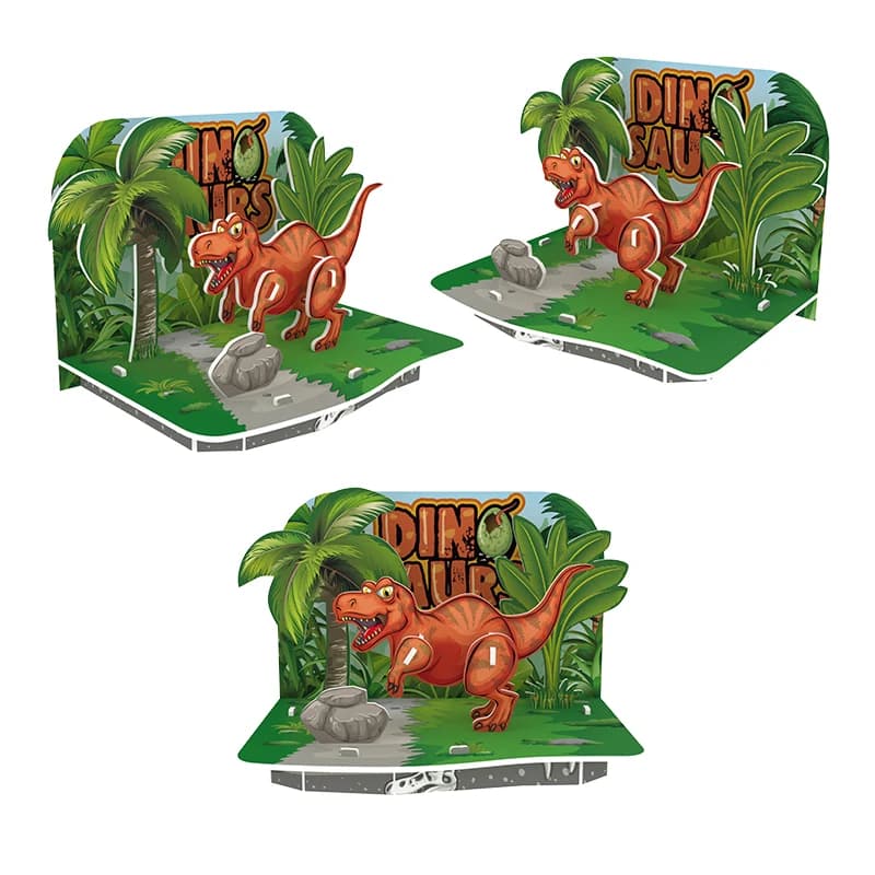4 in 1 Assembly Jurassic dinosaurs World with jungle scene 3D foam Puzzles For Kids Education Game ZC-A011-A014 — original catalogue image 1
