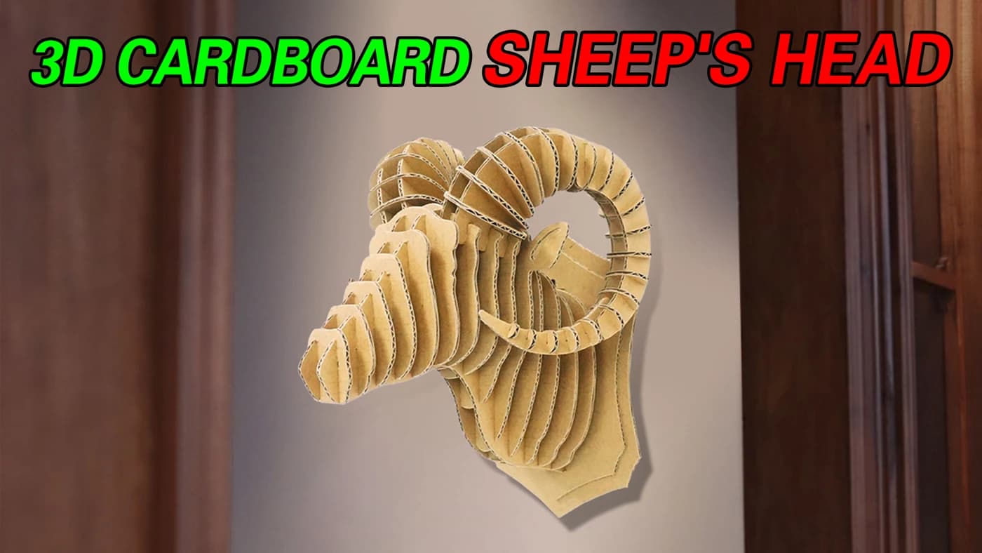 Goat head 3D cardboard Puzzle Model For Home Decoration CS153 — original detail illustration