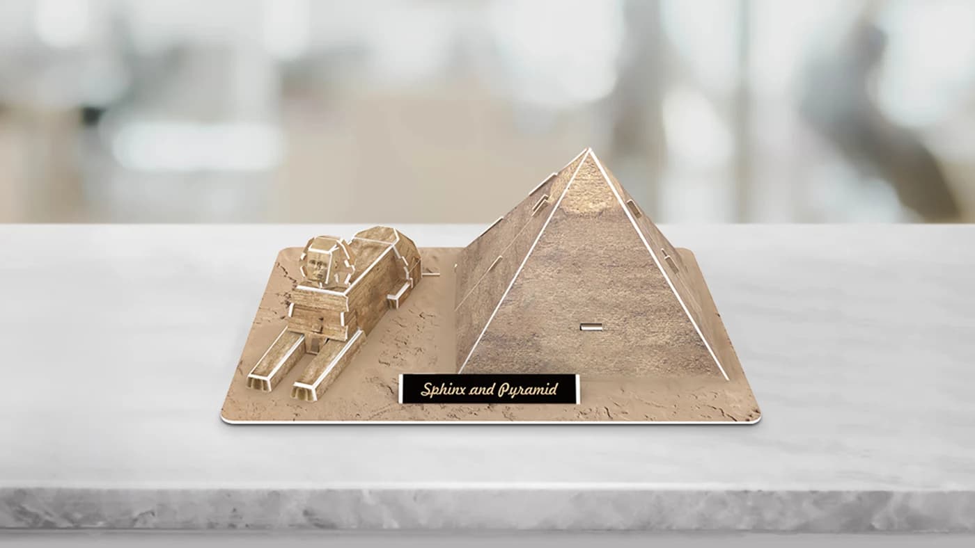 World Famous Building 3D Foam Puzzle Sphinx and Pyramid Model ZC-B001-1 — original detail illustration