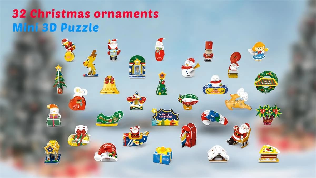 3D Assembly Small Christmas ornaments Puzzles For Kids ZC-C001 — original detail illustration