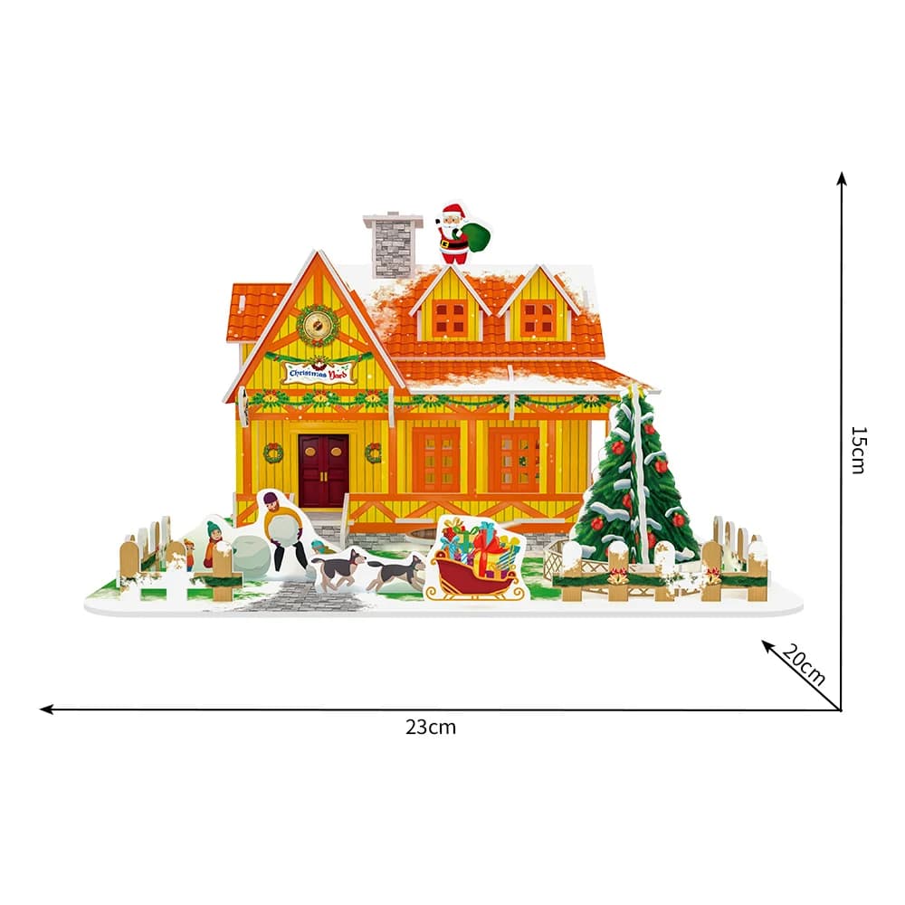 DIY 3d Cardboard Puzzle Snow House Christmas Decoration ZC-C025A — original detail illustration