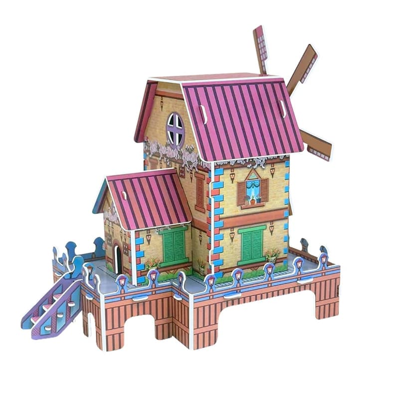3D puzzle Creative DIY assembly Holland ranch windmill music box gift ZC-H002 — original catalogue image 1