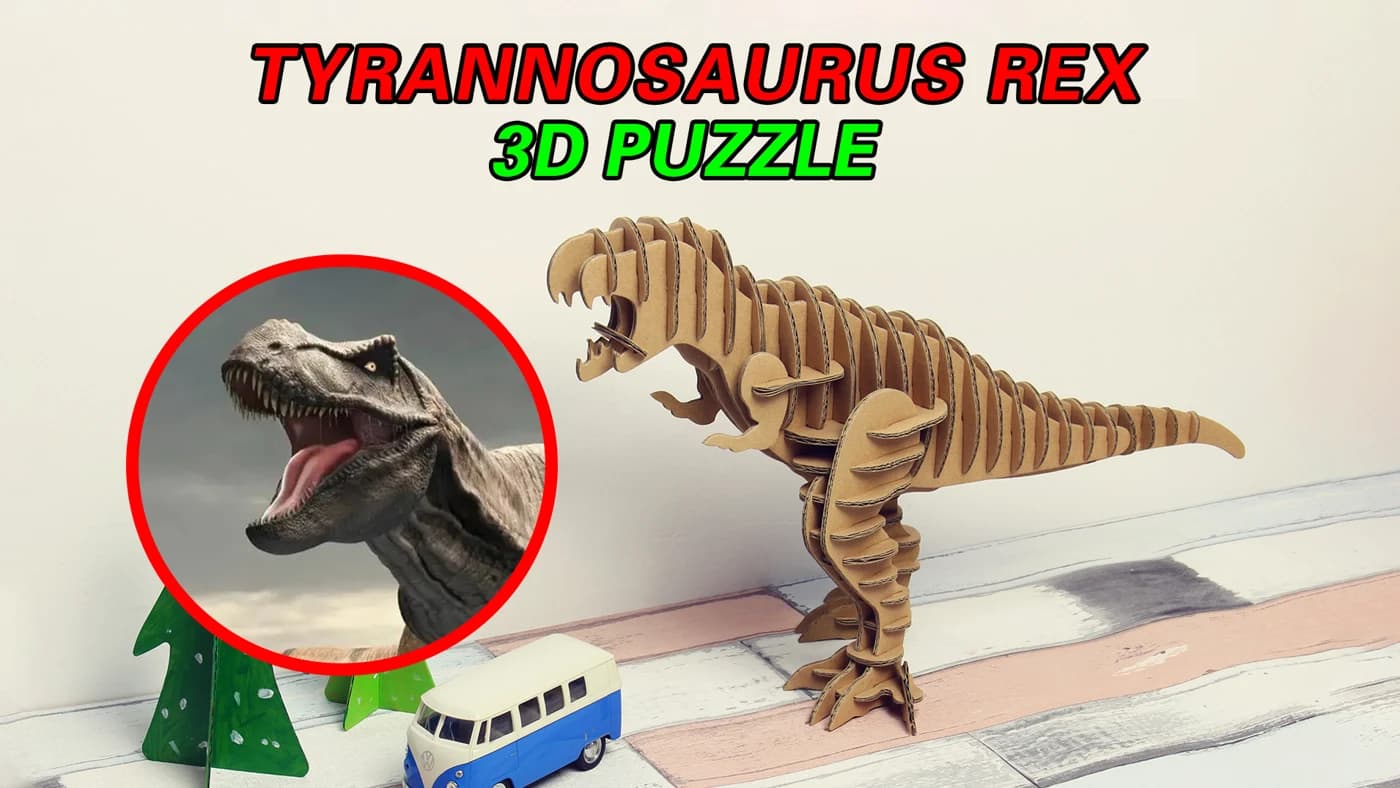 Creative 3D Cardboard Dinosaur Puzzles T-Rex Model For Kids CC141 — original detail illustration
