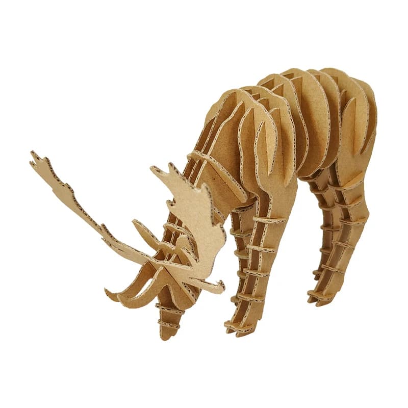Modern Geometric 3D Cardboard Deer Puzzle DIY Sustainable Nordic Style Paper Art Animal Model for Office Desktop Decoration CS206 — original catalogue image 1
