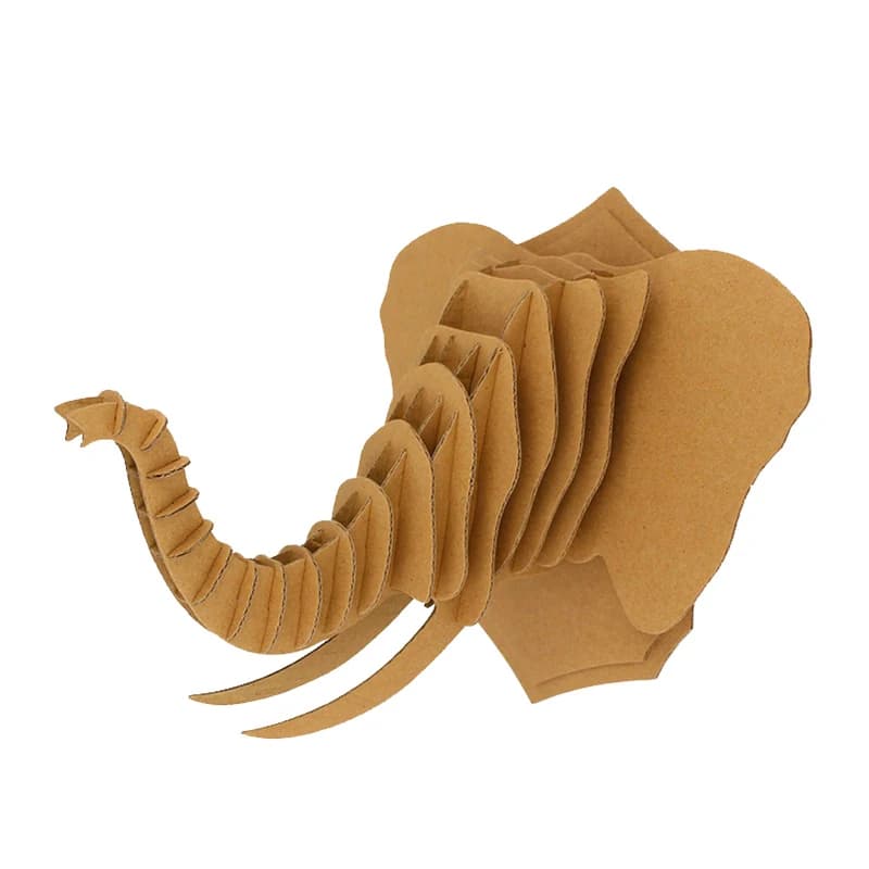 Wall Art Cardboard Elephant Head 3D Puzzle For Self-assembly CS143 — original catalogue image 1