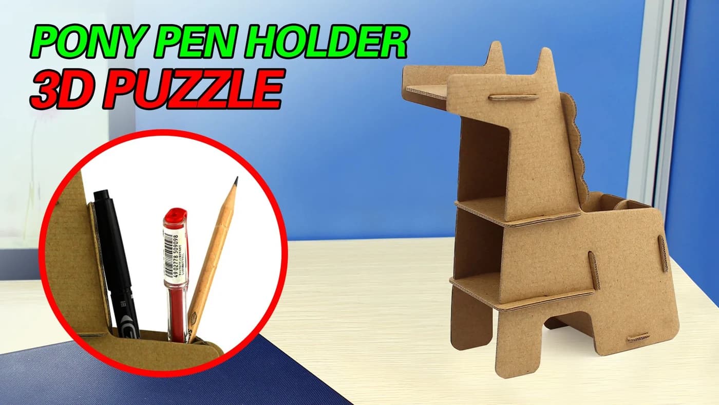 Unique Design horse Shaped pen holder 3D Puzzle CC123 — original detail illustration