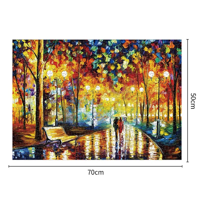 1000 Pieces High Resolution Glossy Finish Rainy Night Walk Adult Puzzle ZC-70003 — original catalogue image 1