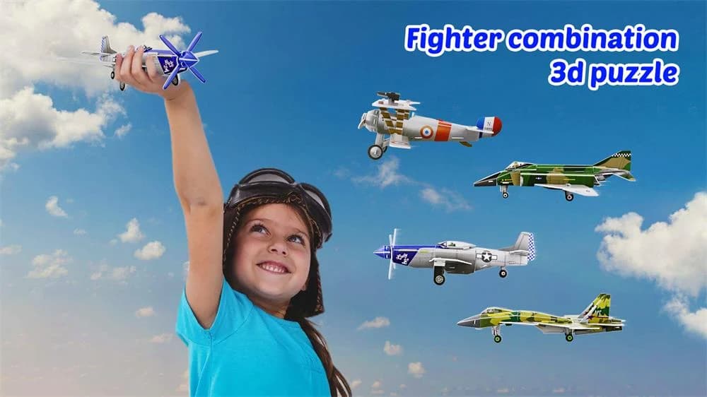 direct promotional 3d Foam Puzzle fighter plane series ZC-V002 — original detail illustration
