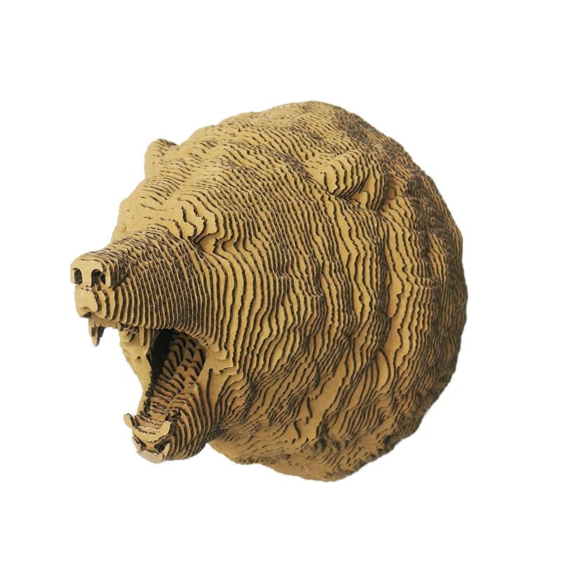 DIY Bear Head 3D Puzzle Corrugated Cardboard For Home Office Decoration ZCDC-DW05 — original catalogue image 1