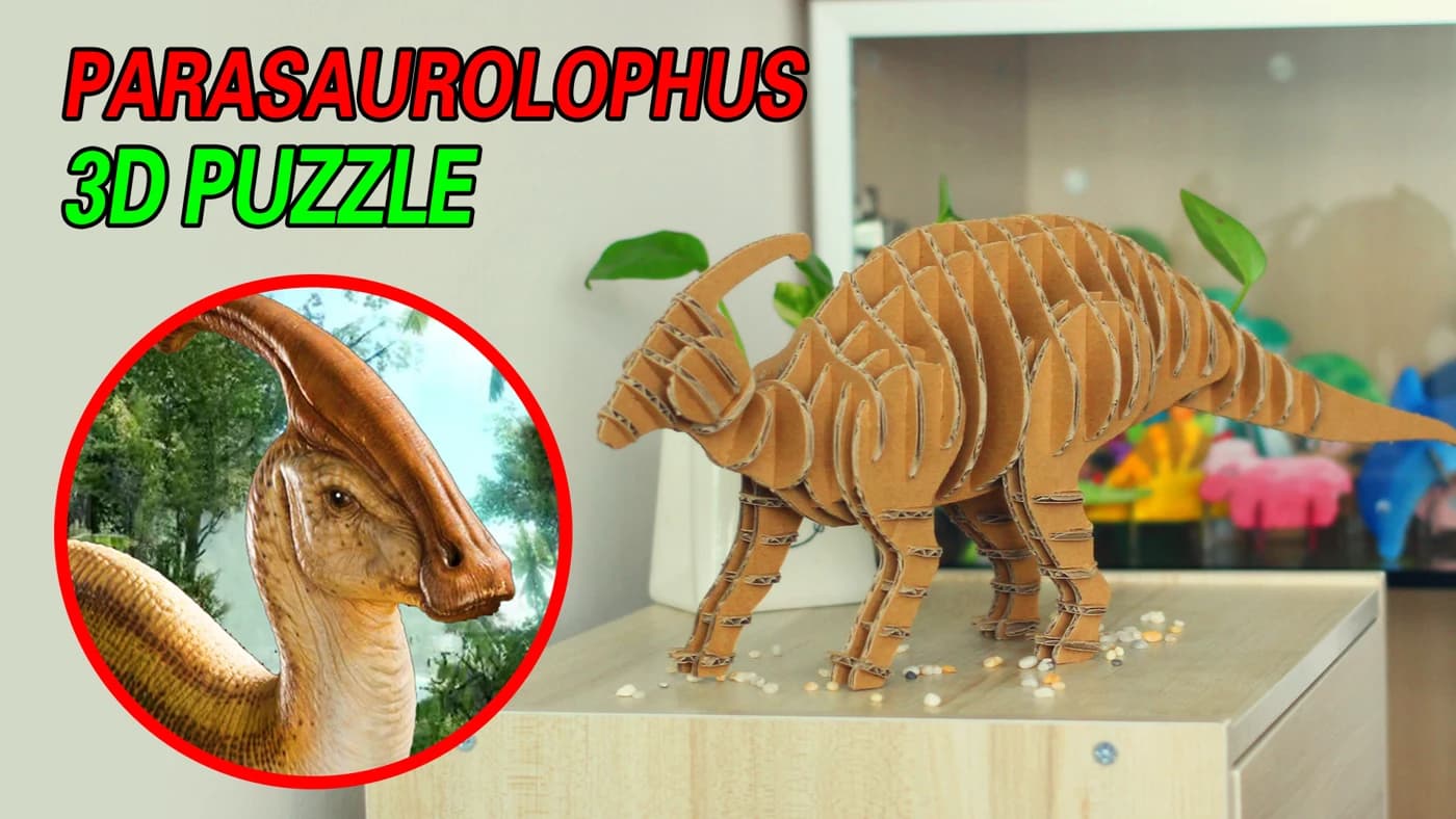 Creative Cardboard Project DIY Parasaurolophus Model CC143 — original detail illustration