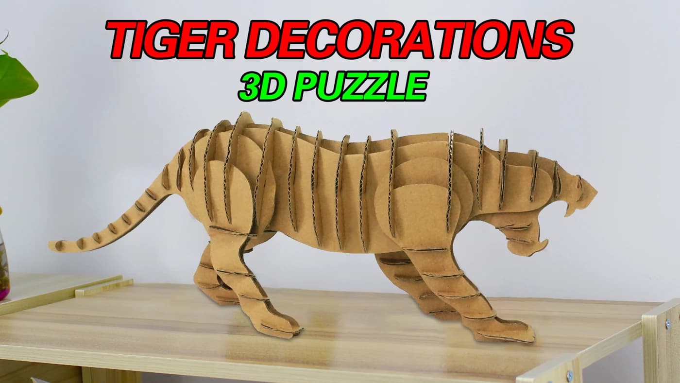 Tiger 3D Cardboard Puzzle Kit Self-Assemble Toy CA187 — original detail illustration
