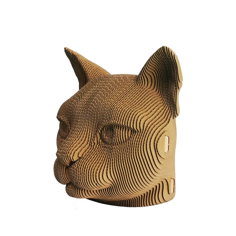 DIY Cat Head 3D Puzzle Corrugated Cardboard For Home Office Decoration ZCDC-DW09 — original catalogue image 1