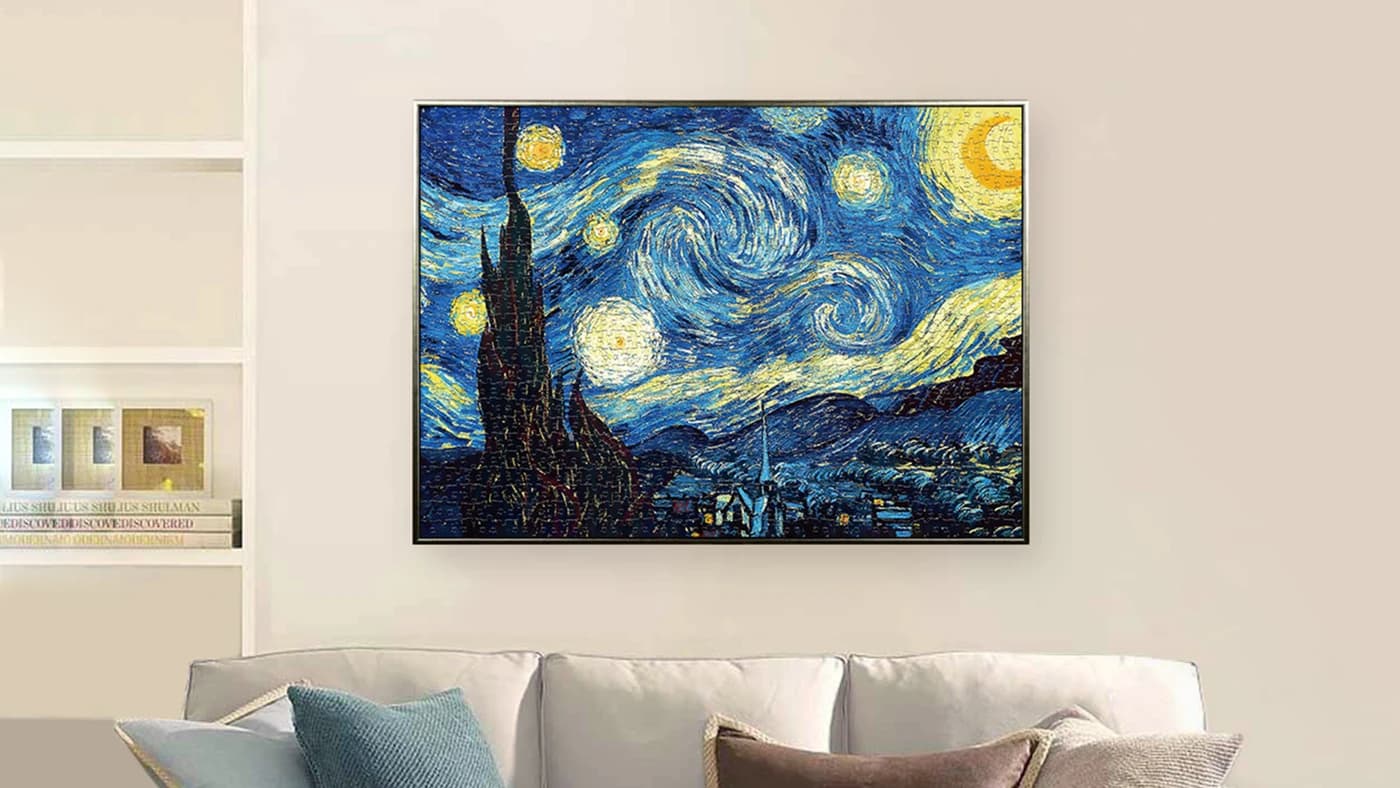 The Starry Night Artwork 1000 Piece Jigsaw Puzzle Game ZC-70001 — original detail illustration