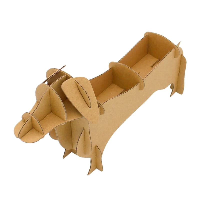 Cardboard creature diy children’s 3d puzzle dachshund shaped shelf CC133 — original catalogue image 1