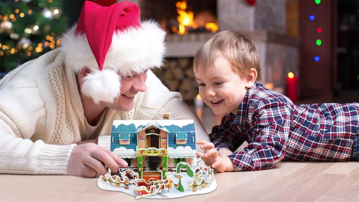 DIY Toy 3d Puzzle Christmas Yard Building Series ZC-C021 — original detail illustration