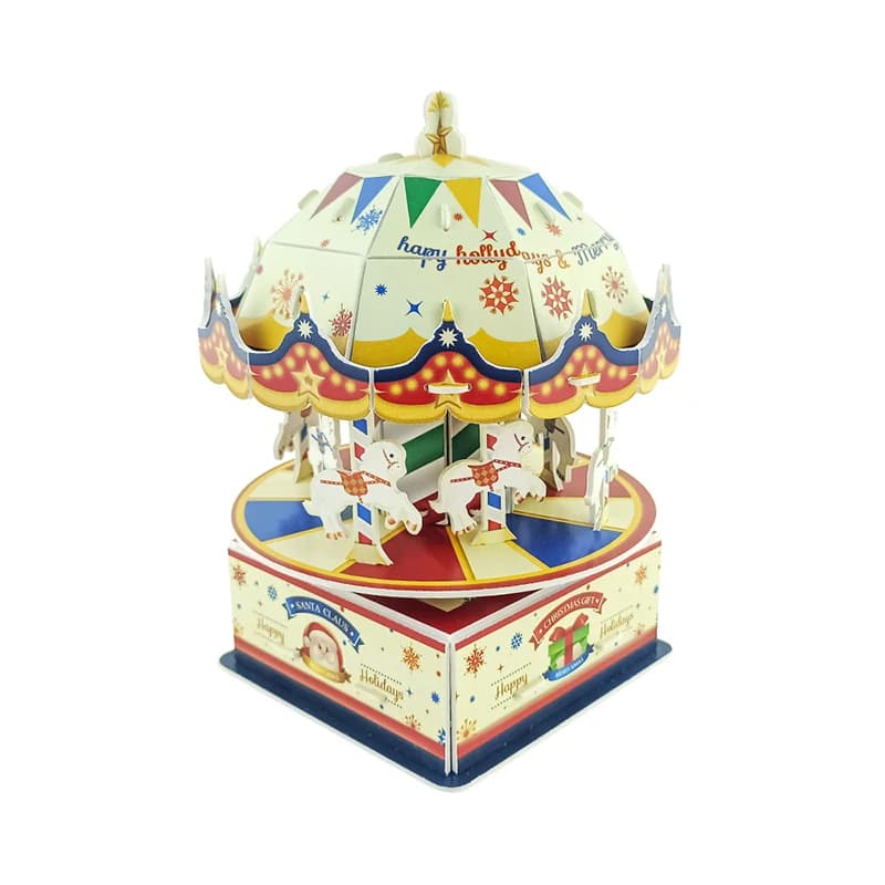 3D puzzle Creative DIY assembly Christmas carousel music box gift ZC-M306 — original catalogue image 1