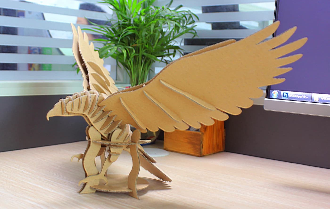 Eagle 3D Jigsaw Puzzle Paper Model For Home Desktop Decoration CS146 — original detail illustration