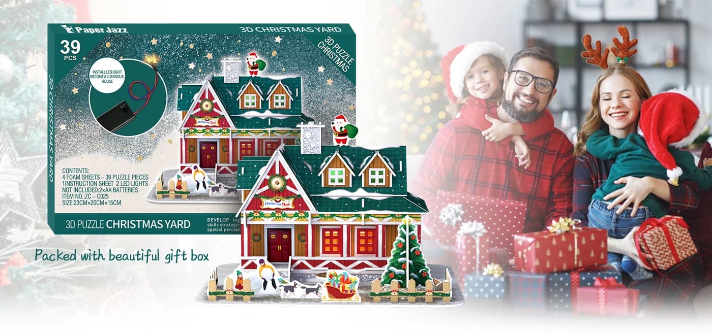 DIY Toy 3d Puzzle Christmas Yard Building Series ZC-C025 — original detail illustration