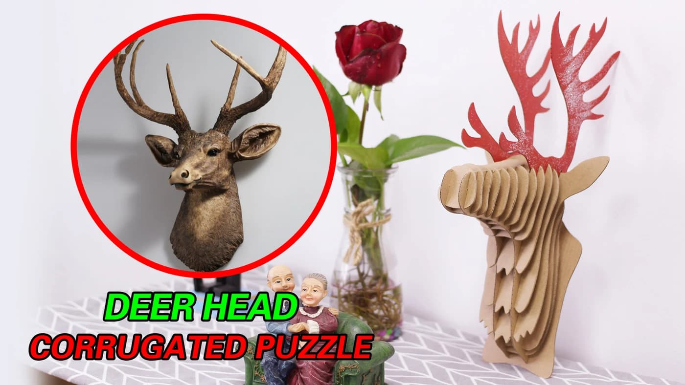 Deer Head 3D Puzzle Model CS141 — original detail illustration