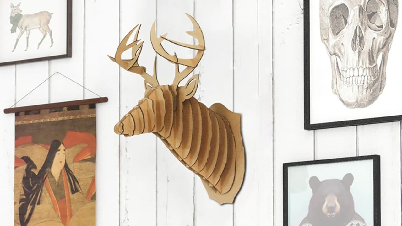 Deer Head 3D Puzzle for Wall Hanging Decoration CS148 — original detail illustration
