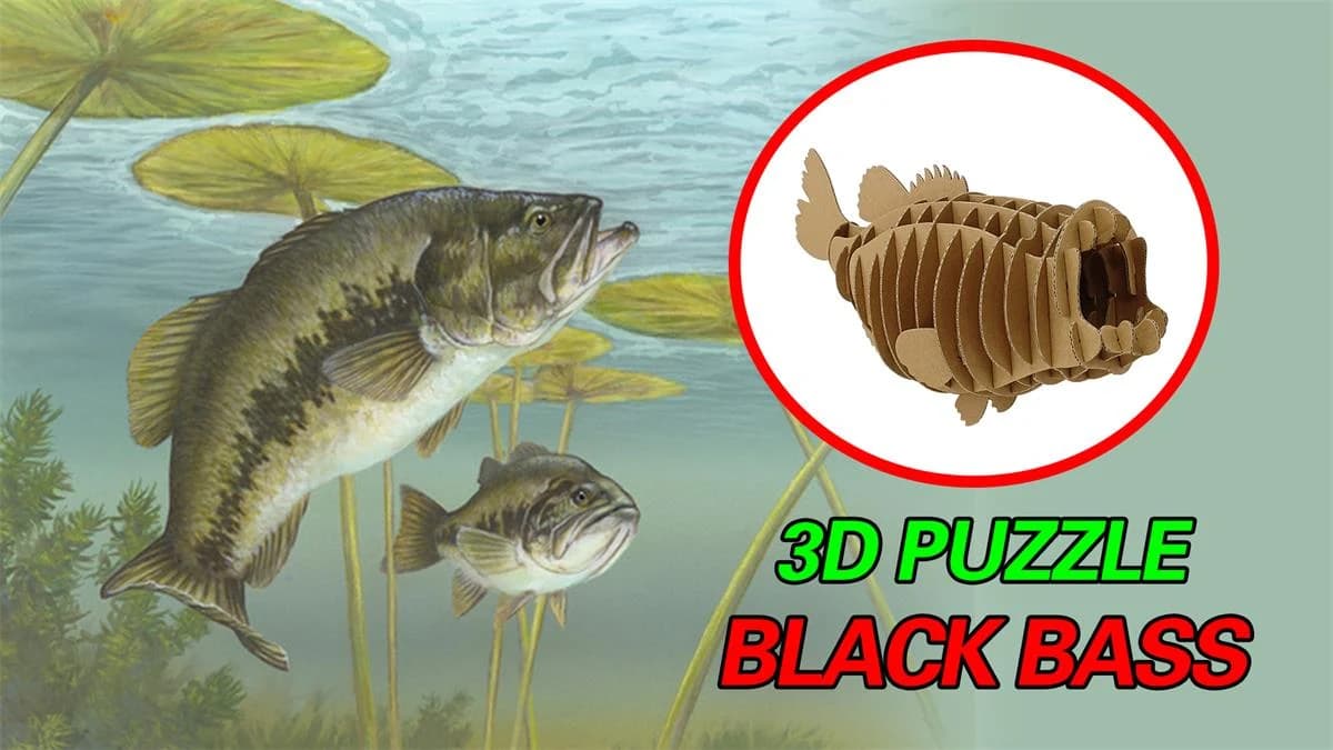 DIY The fish corrugated cardboard 3D Puzzle for home decoration CS177 — original detail illustration