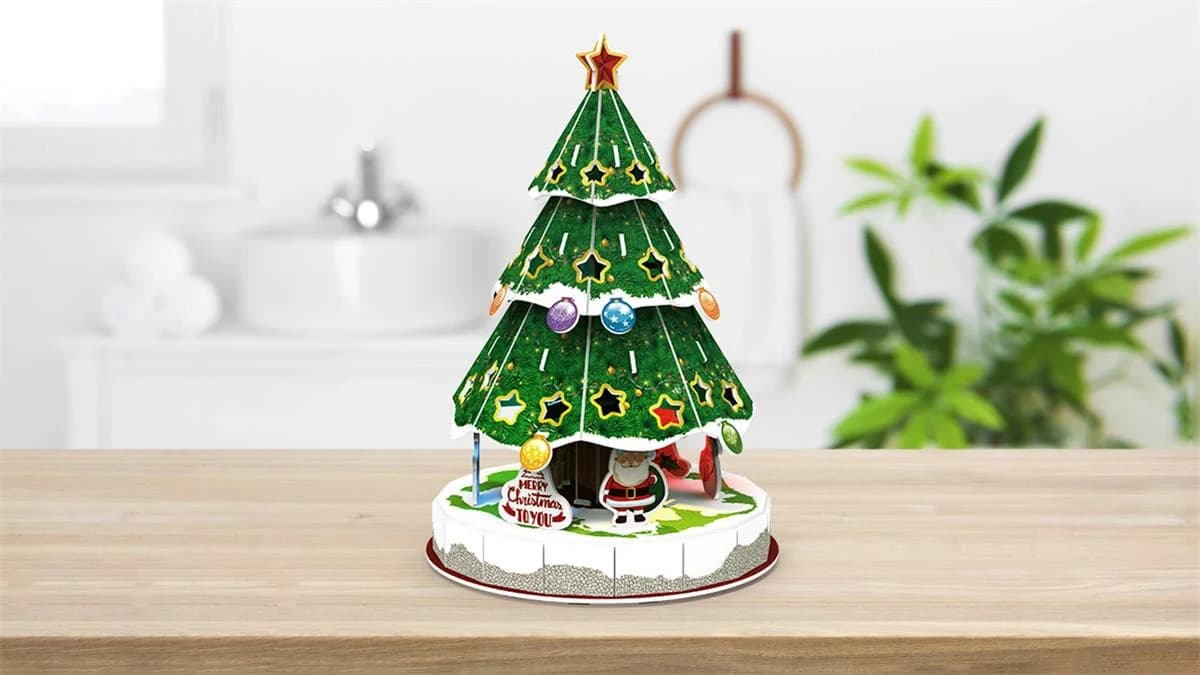 3D Assembly Christmas tree Puzzles with flashing light ZC-C006 — original detail illustration