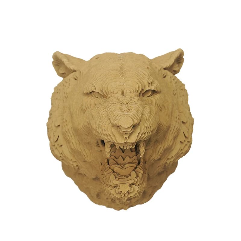 DIY Tiger Head 3D Puzzle Corrugated Cardboard For Home Office Decoration ZCDC-DW08 — original catalogue image 1