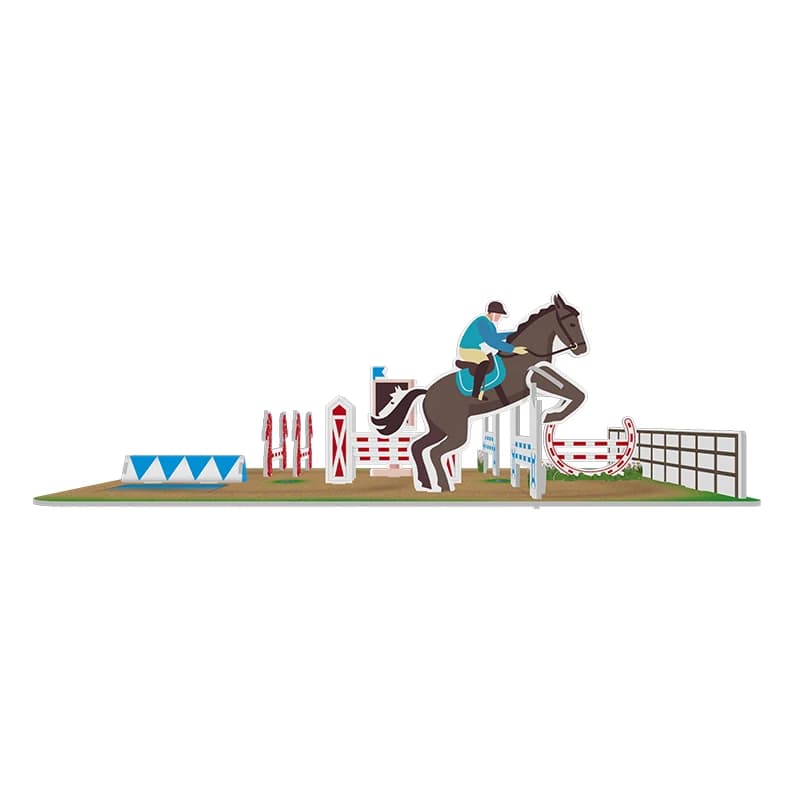 Equestrian Jumping Scene 3D Puzzle Model ZC-S020 — original catalogue image 1