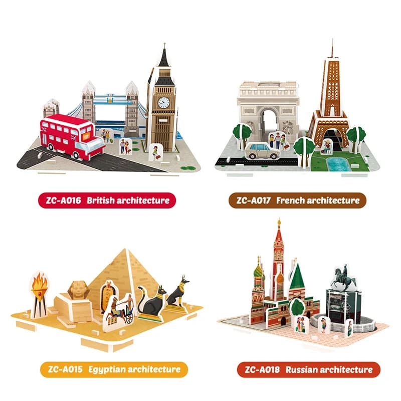Famous Building Foam Puzzle Assembly Toy Mini Architecture Series ZC-A015-A018 — original catalogue image 1