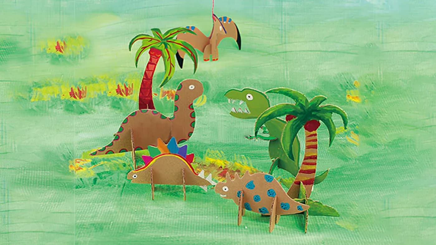Dinosaur series 3D Puzzle Paper Model For kids assembling and doodling CG131 — original detail illustration