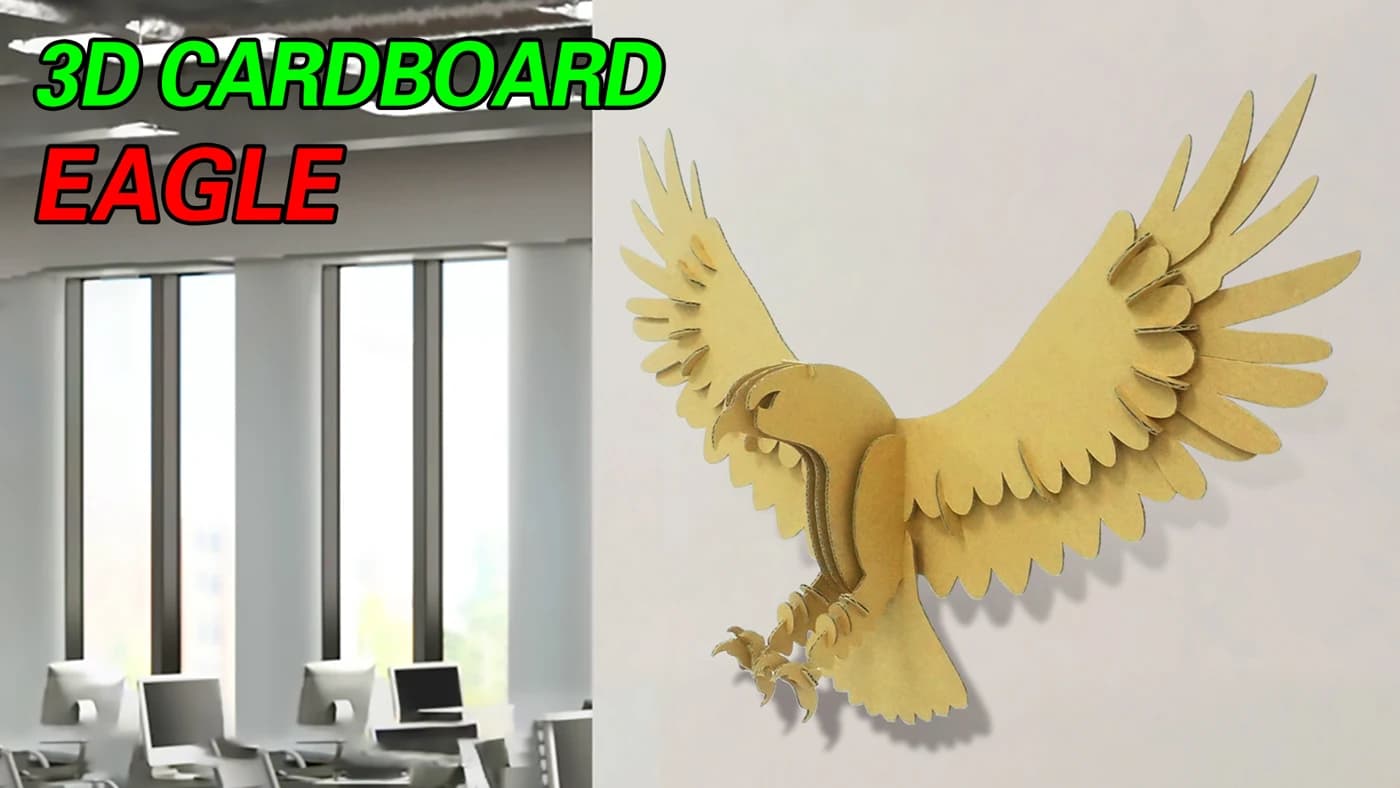 Eagle 3D cardboard Puzzle Paper Model For Home Decoration CS154 — original detail illustration