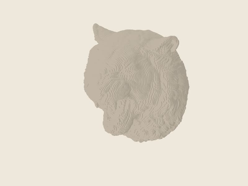 Tiger head model render, not a product photograph
