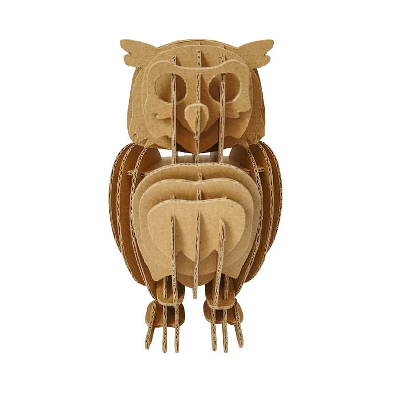 DIY 3D Cardboard Owl Puzzle Model Kit Corrugated Paper Craft for Kids Adults Home Office Decor Creative Gift CS205B — original catalogue image 1