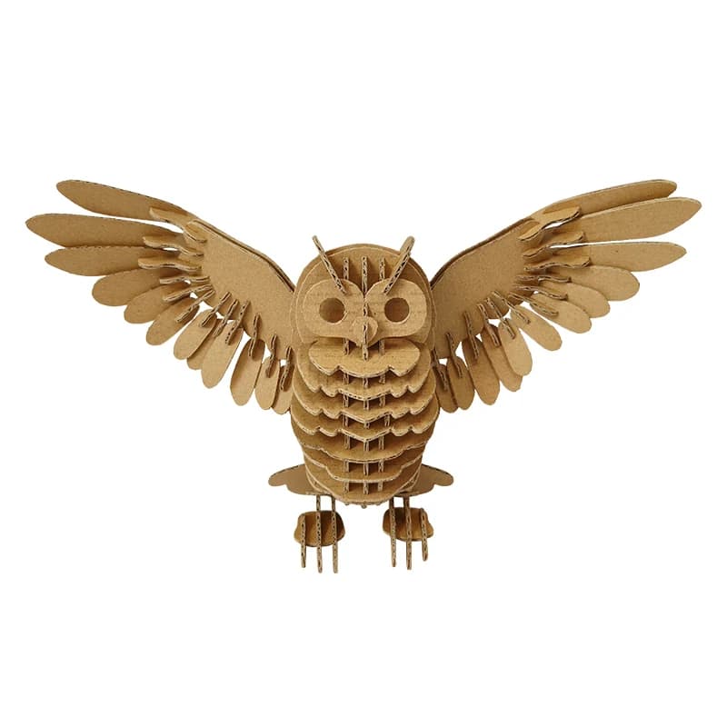 DIY 3D Cardboard Owl Puzzle Model Kit Corrugated Paper Craft for Kids Adults Home Office Decor Creative Gift CS205A — original catalogue image 1