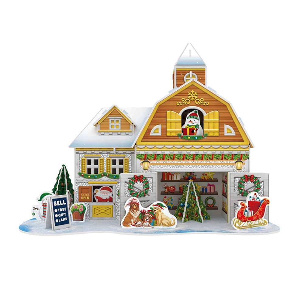 Custom Foam Colorful Christmas Shop Model 3d Puzzles for Kids ZC-C027-1 — original catalogue image 1