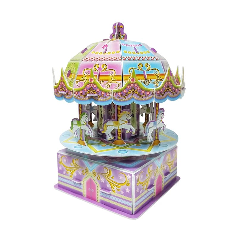 3D puzzle Creative DIY assembly carousel music box gift ZC-H001 — original catalogue image 1